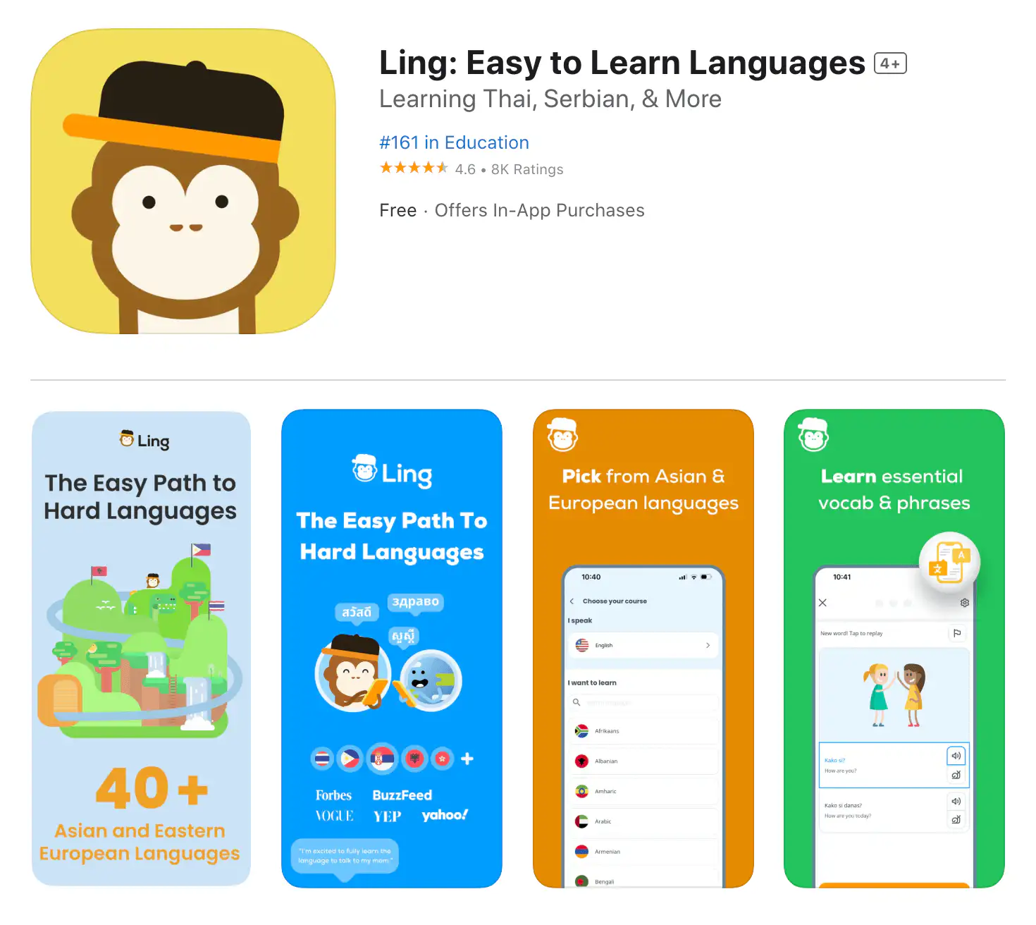 Ling App Store screenshot